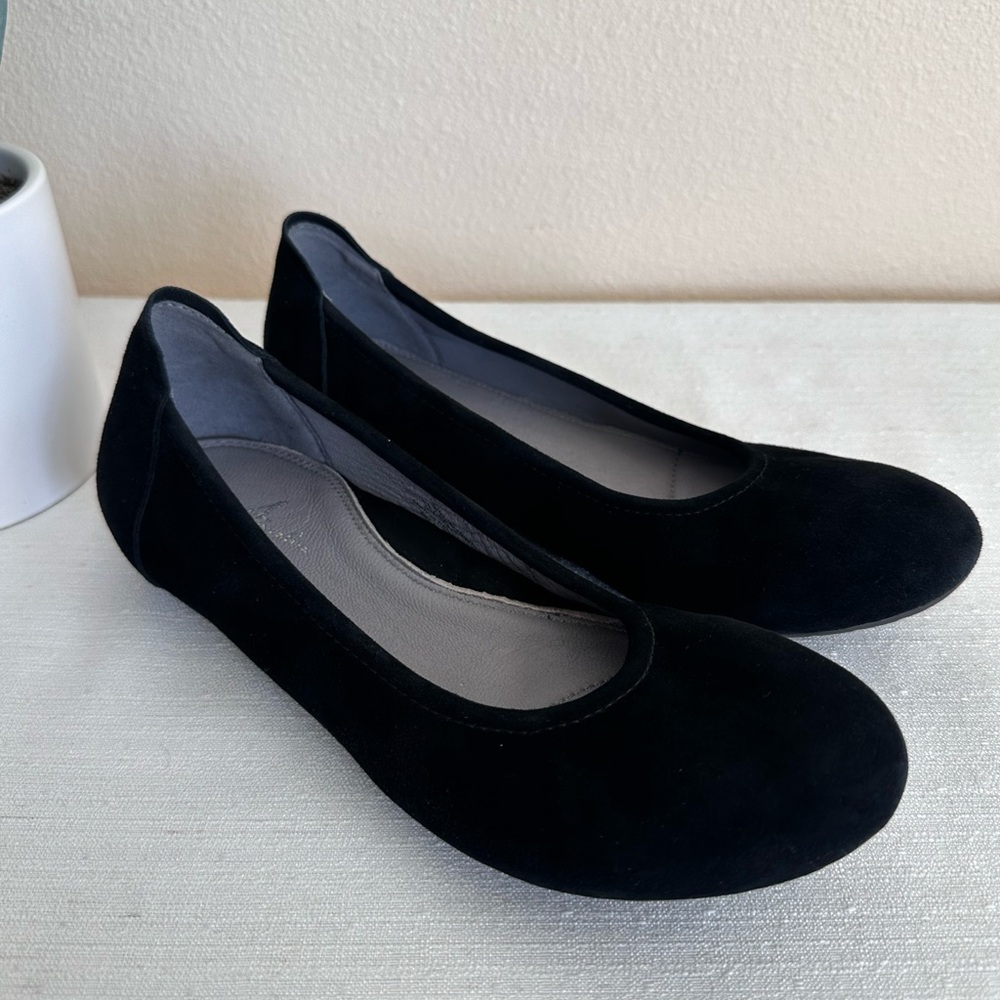Anesha Black Suede Leather Comfy Ballet Flats Women’s EU38 US7-7.5
